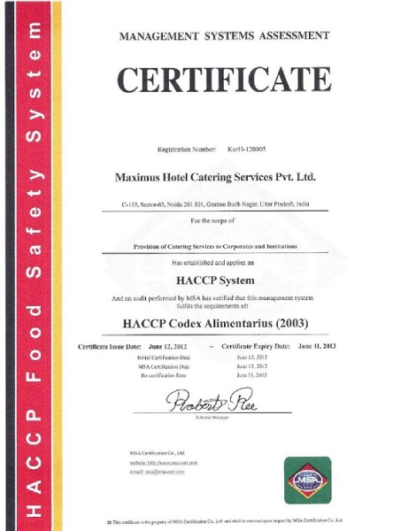 HACCP Certificate